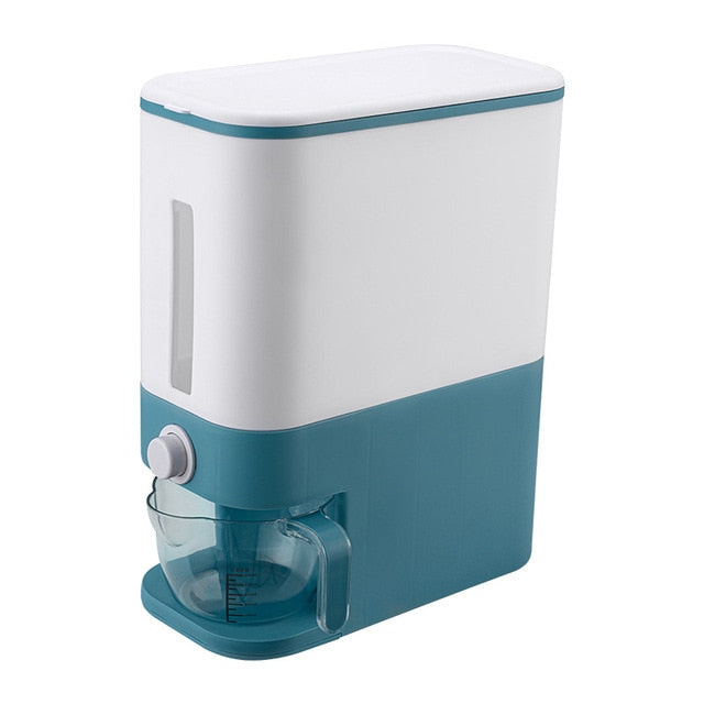 Automatic Plastic Cereal Dispenser Storage Box Measuring Cup Kitchen Food Tank Rice Container Organizer Grain Storage Cans
